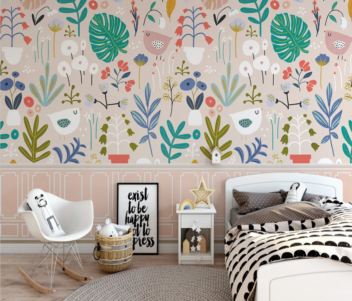American retro flower high-end TV background wall premium 3d wallpaper sofa background wall cloth custom mural