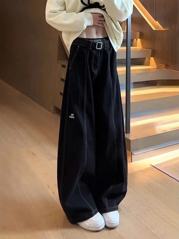 

Bla A-Line Men's Jeans Winter Chic High-Waisted Straight Leg Zipper Fly Classic CleanFit Durable Casual Trousers