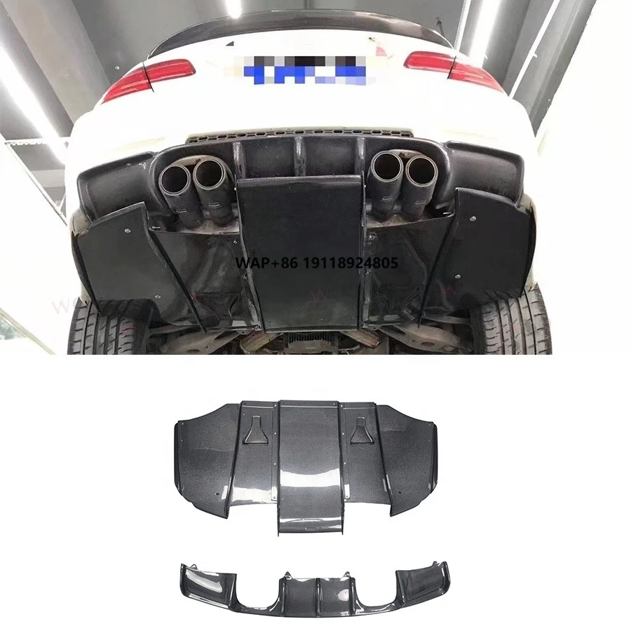 

V Style Carbon Fiber Rear Bumper Lip for 3 Series E90 E92 E93 M3 2009-2012 Upgrade Rear Diffuser Spoiler Bodykit Exhaust