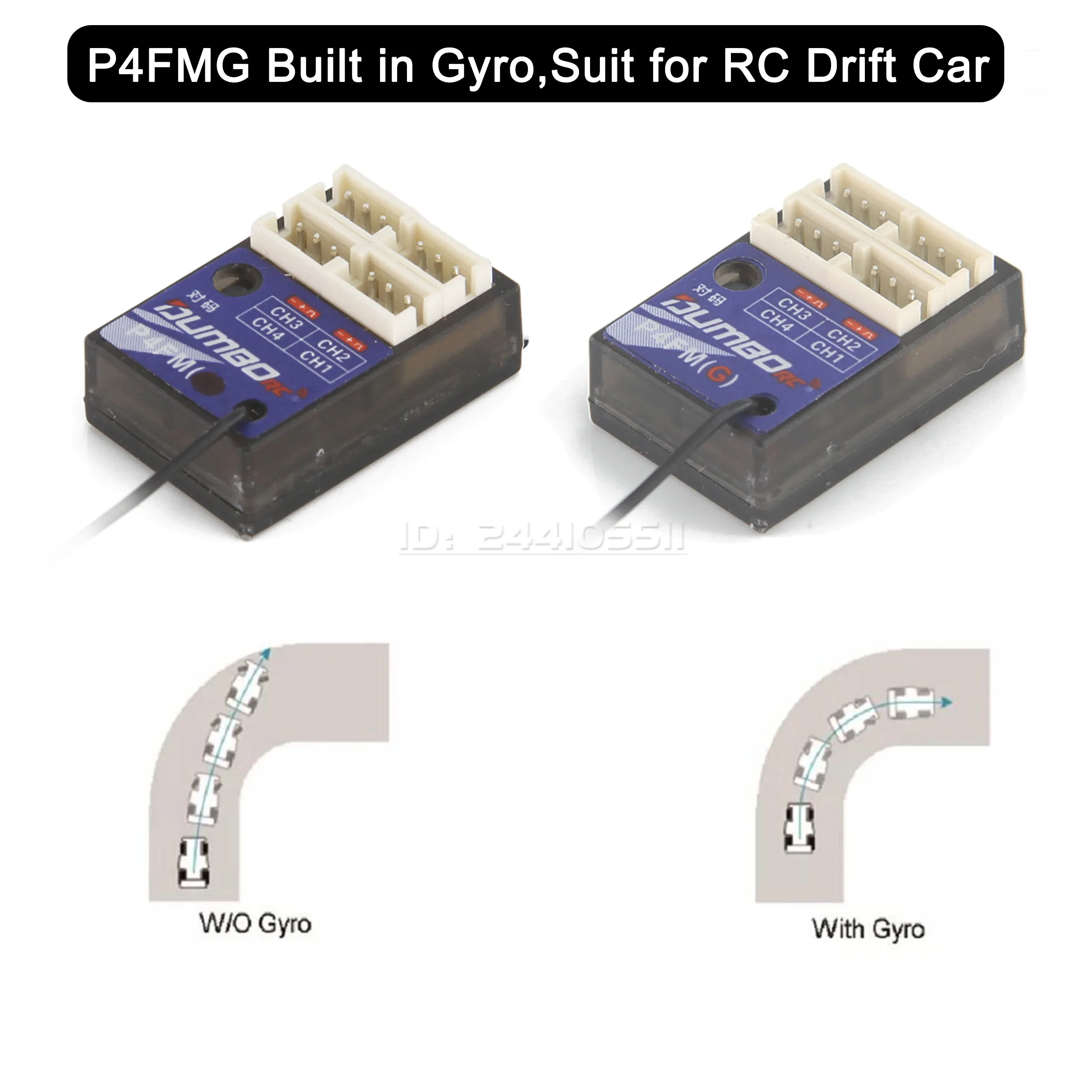 DUMBORC 4CH 2.4G PWM Mini Receiver P4FM P4FMG Gyro RX for RC Transmitter DDF-350 X4 X6 X6PM-350 Remote Controller Car Boat