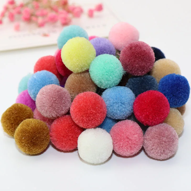 50Pcs/Pack 15mm Various Color Cashmere Ball Pompom Pompones DIY Wedding Sewing Home Velvet Ball Crafts Clothing Accessories