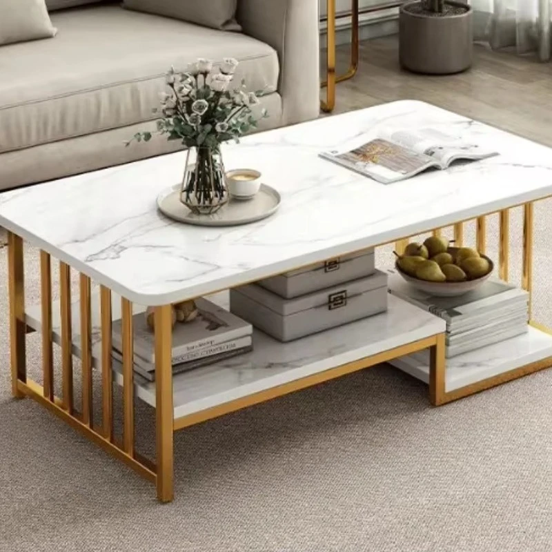

Space saving Italian modern coffee table luxury iron edge creative side table small apartment living room