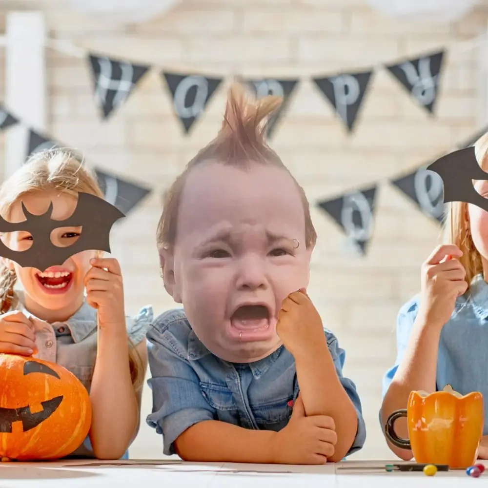 New Weird Crying Punk Baby Mask Realistic Soft Crying PuHilarious Head Masque Creepy Creative Funny Mask Halloween