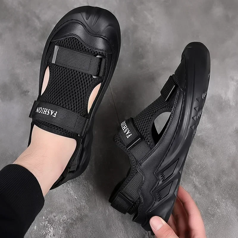 

Sandals Men's Summer 2023 New Vietnam Roman Beach Shoes Bag Toe Mesh Breathable Men's Outdoor Casual Shoes