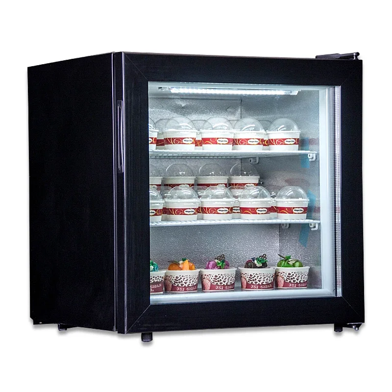 55L Freezers Household Refrigerator Commercial Glass Haagen-Dazs Ice Cream Freezer Cooling Machine