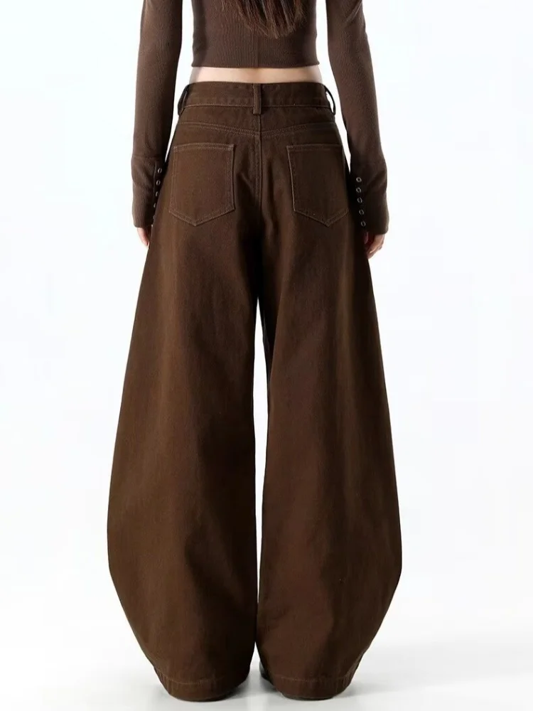 2025 Ropa Y2K New Fashion Baggy Marrone Casual Pantaloni jeans cargo da donna per abbigliamento donna Pantaloni lunghi larghi in cotone dritto