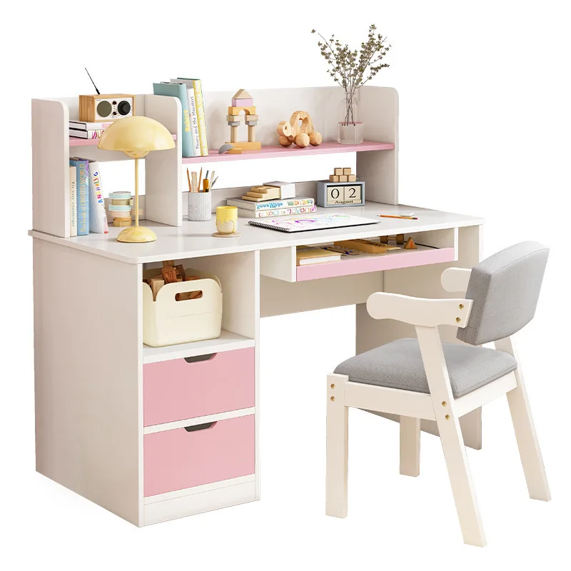 

Simple combination of desk and bookshelf for home use, student computer desk for children, Nordic writing desk for children