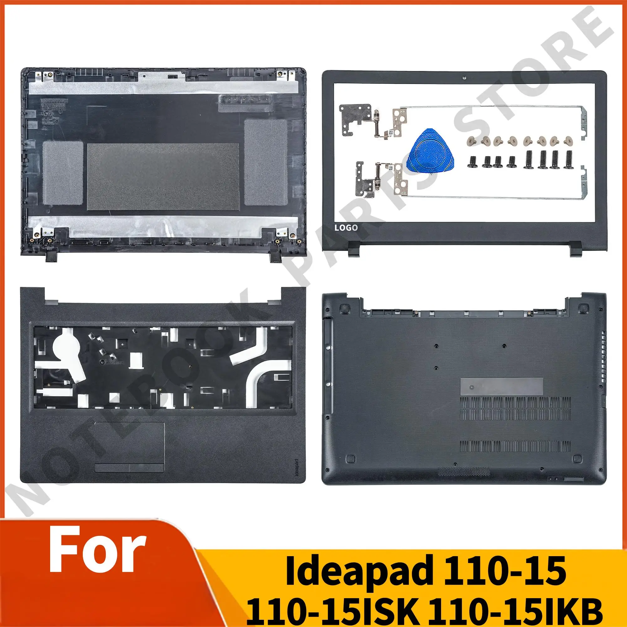 

NEW For Ideapad 110-15 110-15ISK 110-15IKB Laptop LCD Back Cover/Front Bezel/Hinges/Palmrest/Bottom Case Black