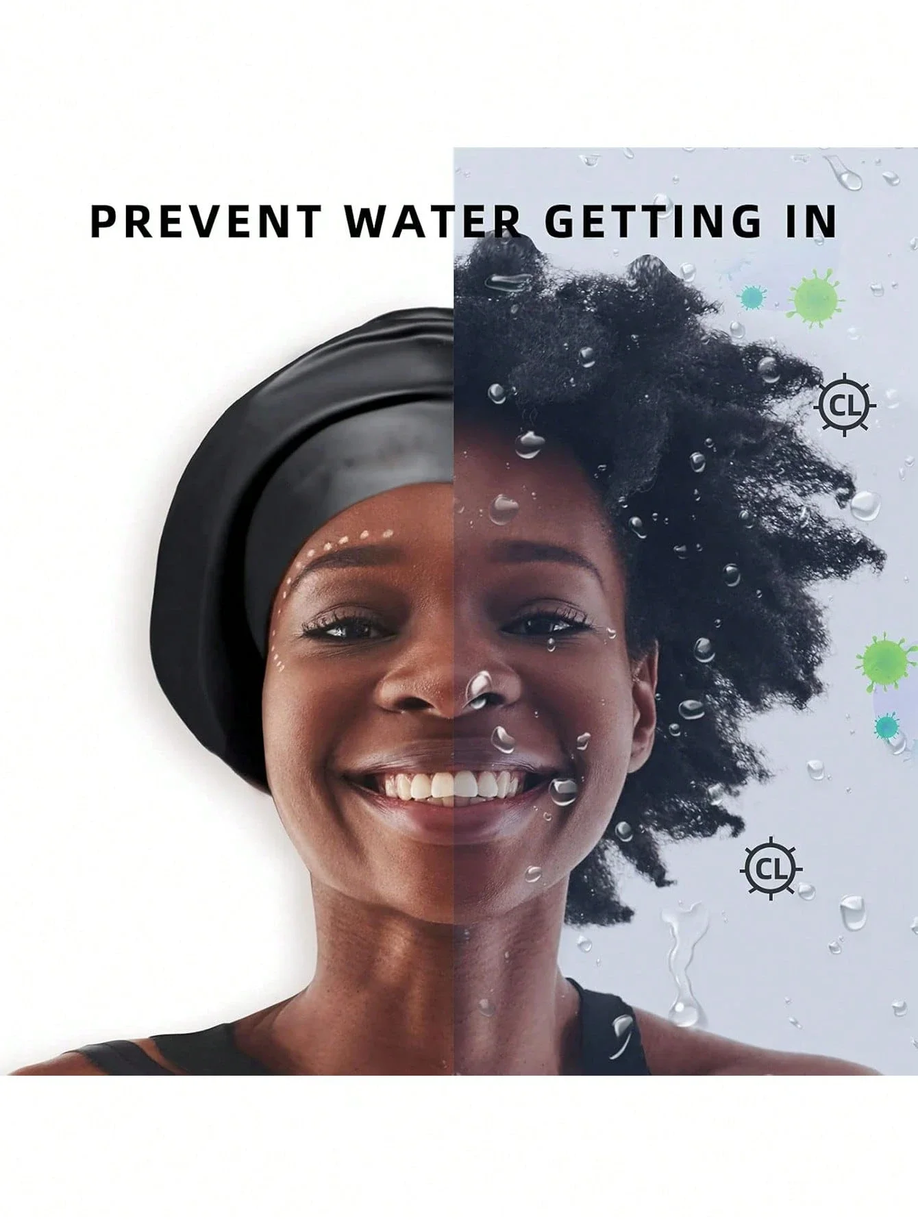 Extra Large Swim Cap For Braids And Dreadlocks Extensions Weaves Long Hair, Waterproof Silicone Cover Ear Bath Pool Shower