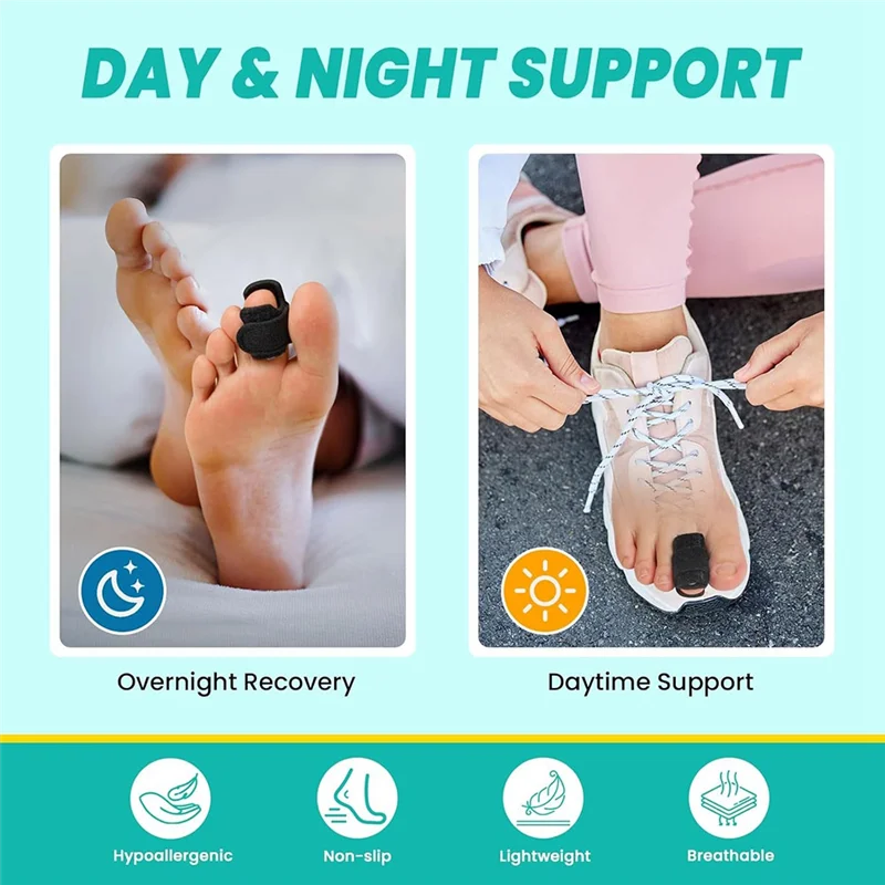 Corrector alisador de dedos de martillo, envolturas ajustables para férulas de dedos con soporte de placa de aluminio para mujeres y hombres, 4 Uds.