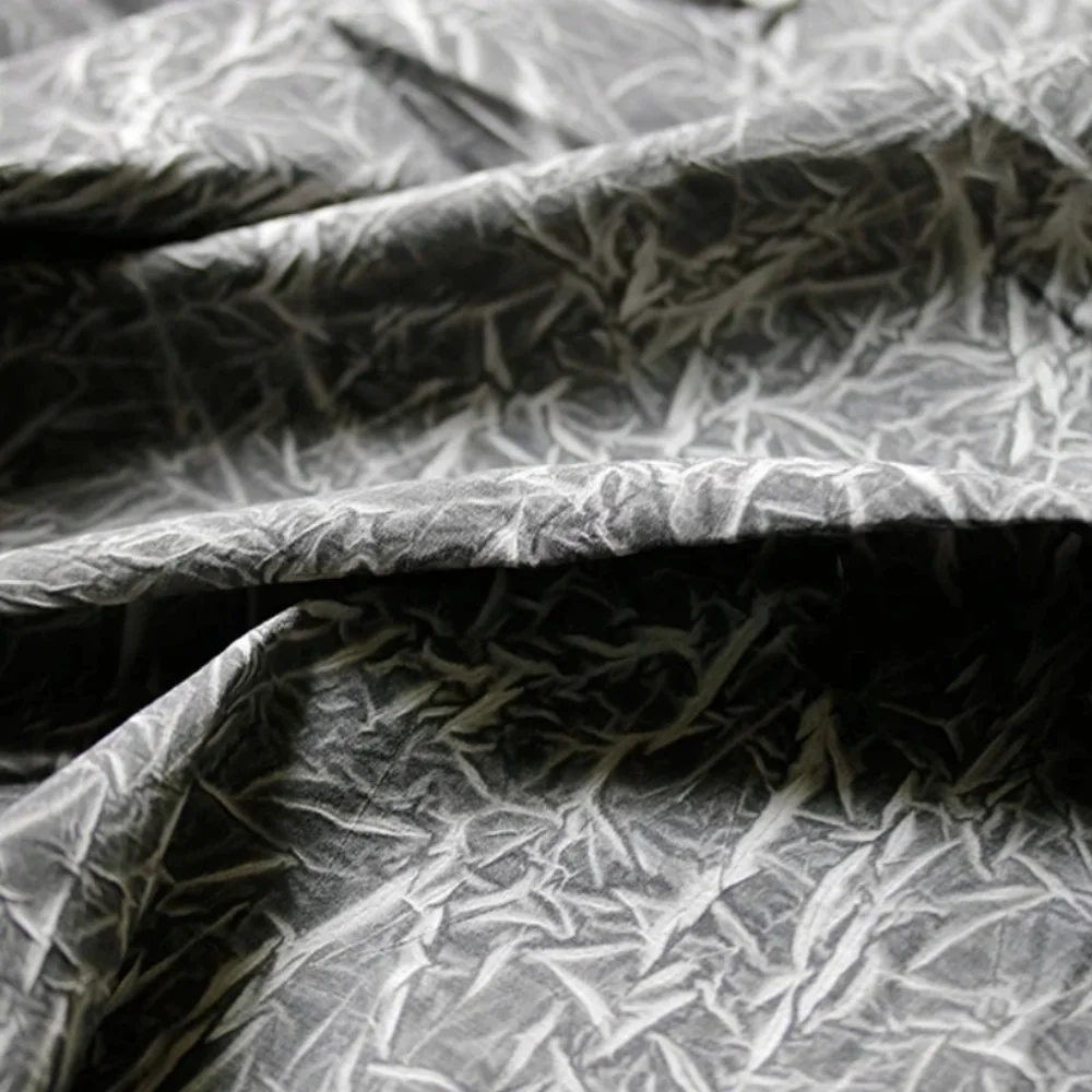 

Плиссированная жаккардовая ткань, приятная для кожи рубашка, брюки, куртка, одежда, дизайнерская ткань для шитья своими руками по метрам