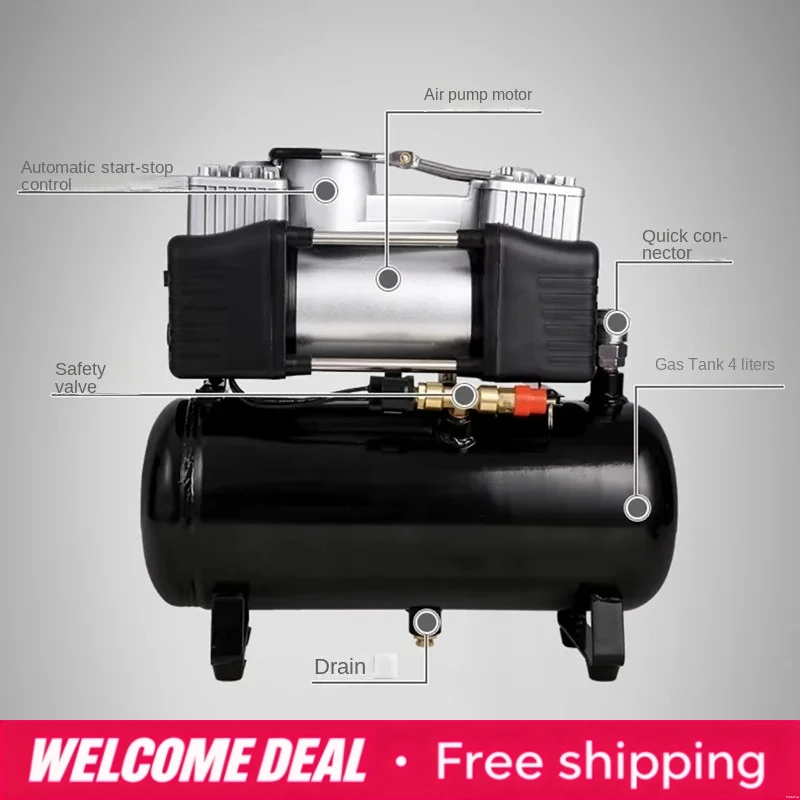 12V 220V Portable Small Air Compressor 2.5L 4L 6L Electric Tire Inflator Pump For Car Motorcycle Tire Inflation