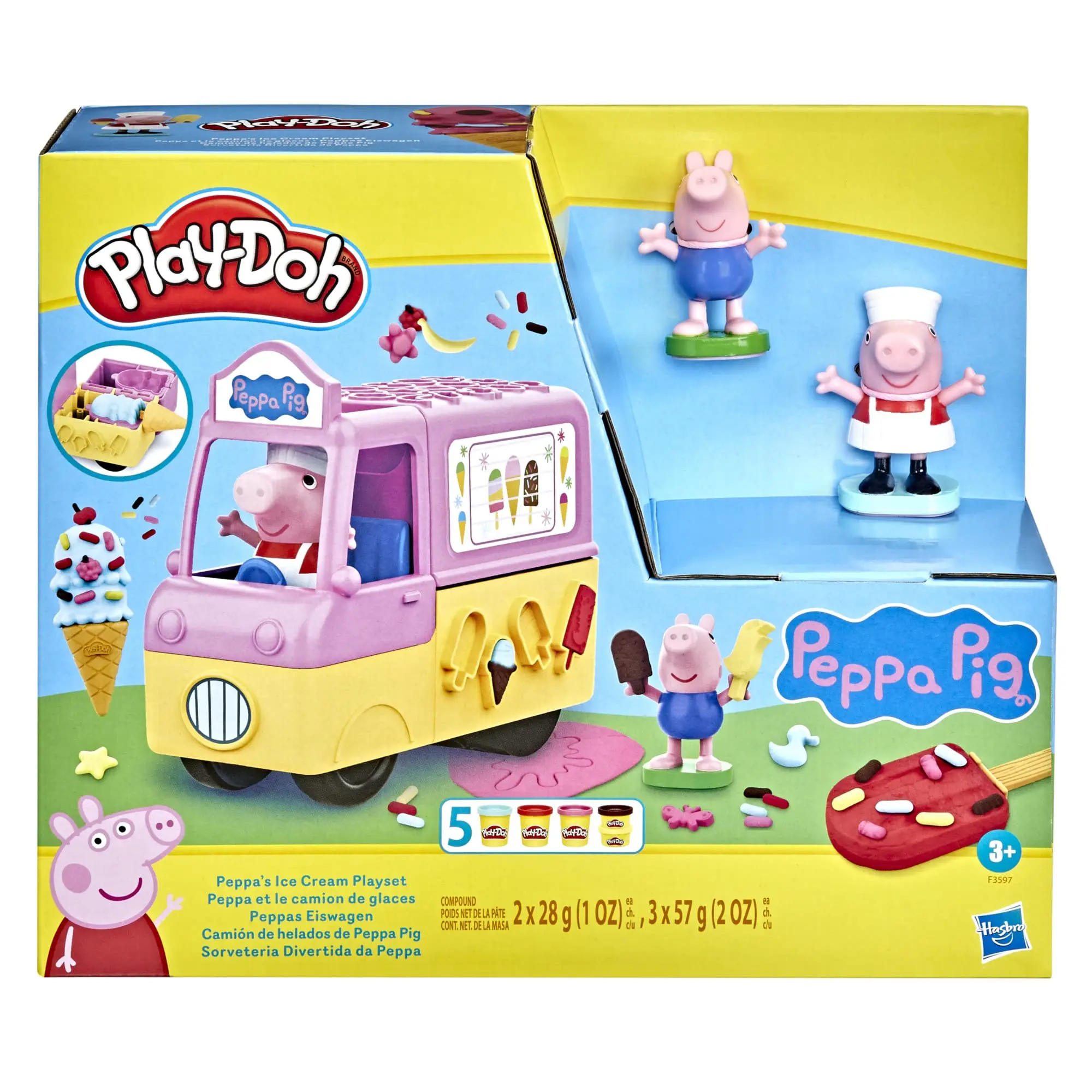 Play-Doh pepp's Ice Cream Playset con camion Cartoon Animal Models Anime Figure giocattolo da collezione per bambini regalo di compleanno