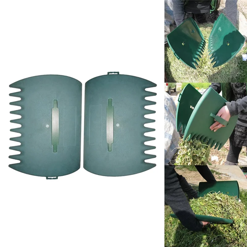 

ABVT-Grass Grabbers, 2 Pcs Leaf Grabbers, Handheld Garden Yard Leaf Collector Grab Rake For Leaves