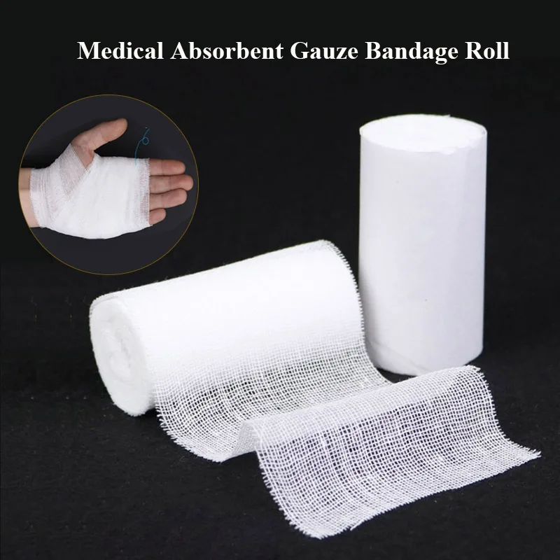 

10Rolls Medical Cotton Gauze Bandage Roll First Aid Bandage For Wound Hemostasis Home Care Outdoor First Aid 8cmx600cm