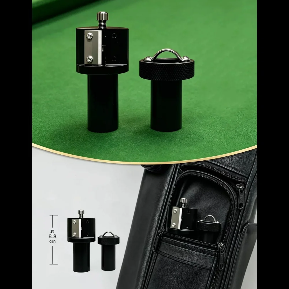 2 In 1 Billiard Cue Tip Repair Tool Set, Aluminum Alloy Cue Tip Shaper & Cutter&Trimmer