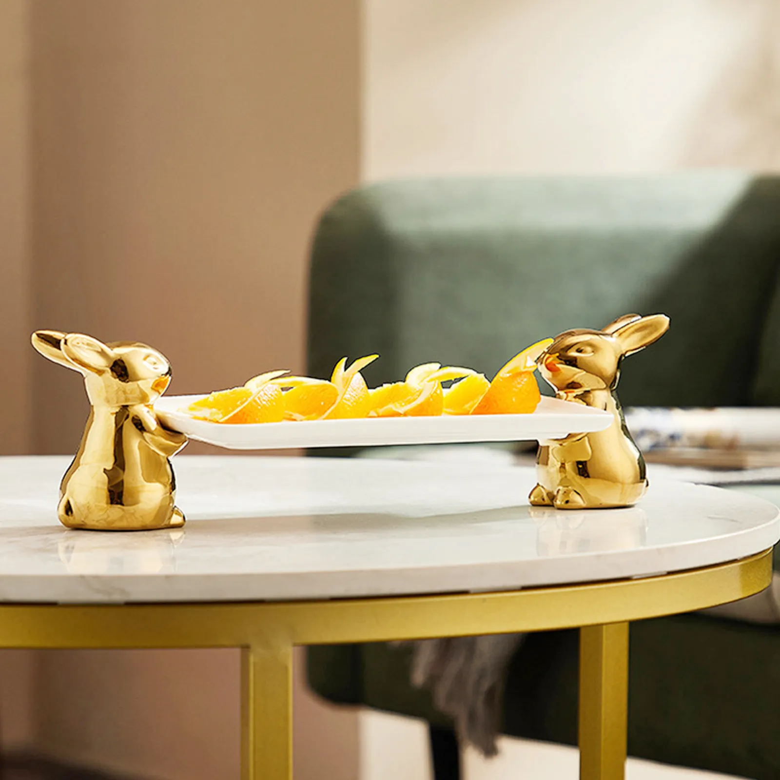 

Керамическое блюдо для закусок в форме кролика, декоративная тарелка для десертов и фруктов, сервировочное блюдо для конфет, декоративный поднос для еды, органайзер для хранения и демонстрации