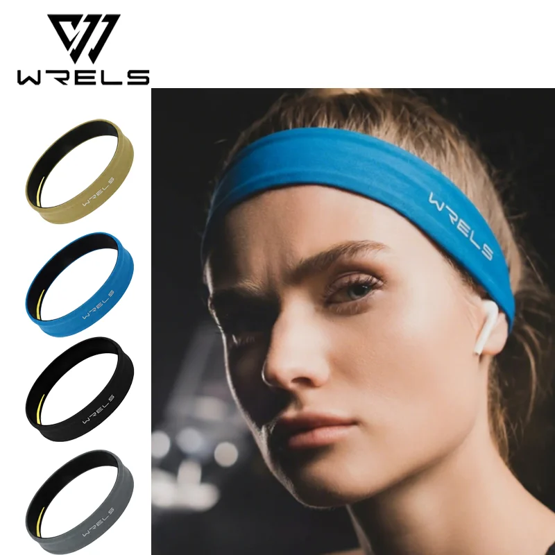WRELS Summer Outdoor Headband Elastic Non Slip Fitness Running Sweatband Quick Dry Yoga Lightweight Sport Tennis Head Strap