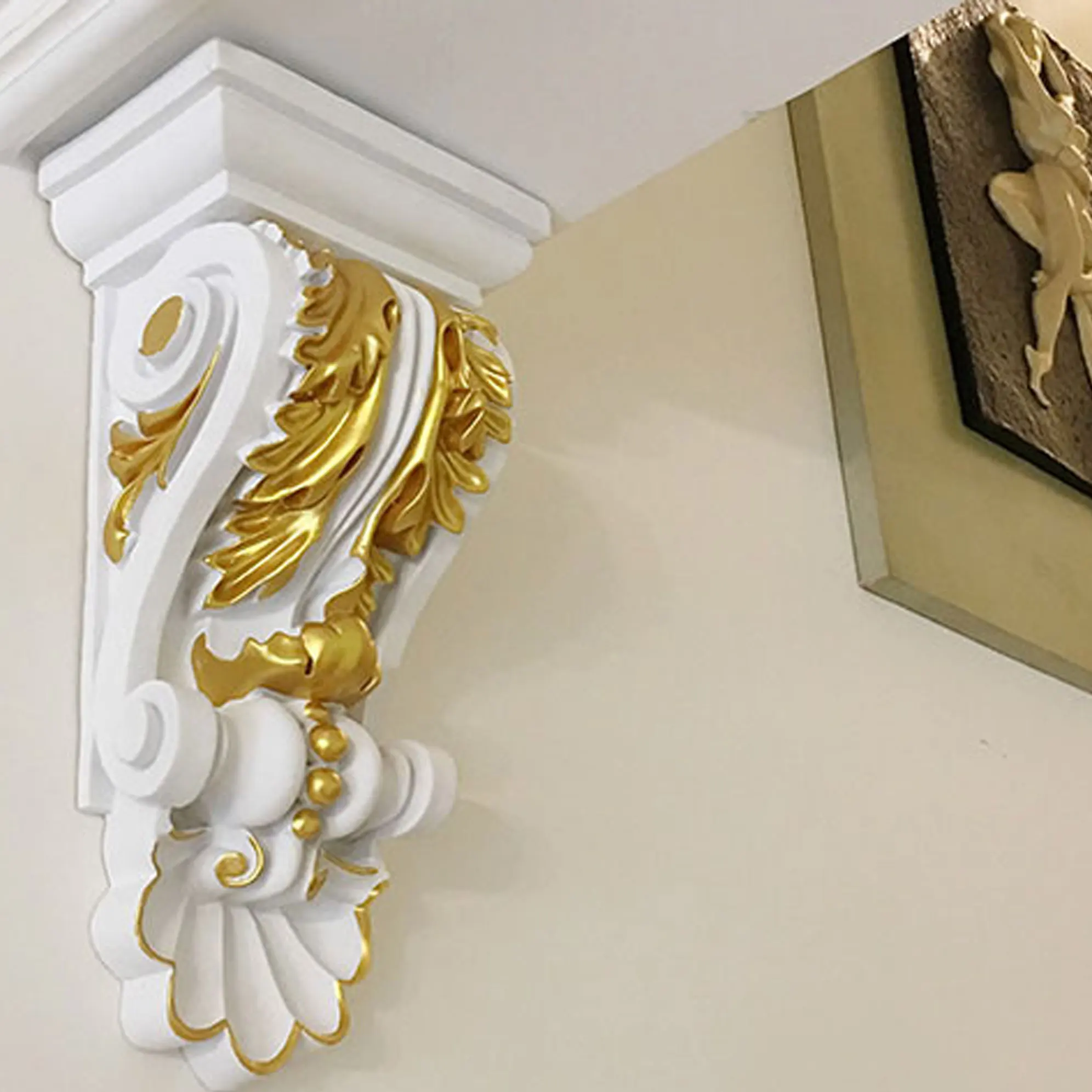 French-style European-style PU beam support suspended ceiling decoration mouth carved elephant nose non-gypsum Villa arch French