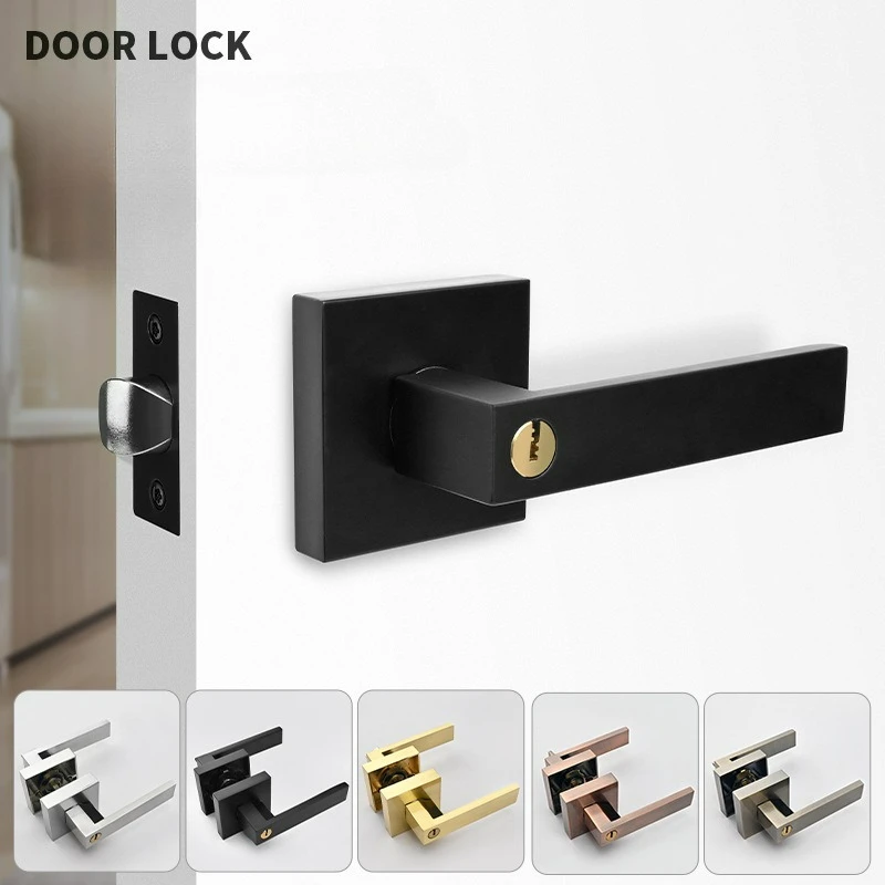 

Регулируемый дверной замок из алюминиевого сплава для межкомнатных деревянных дверей, квадратный, простой, американский, усиленный, с тремя стопорами