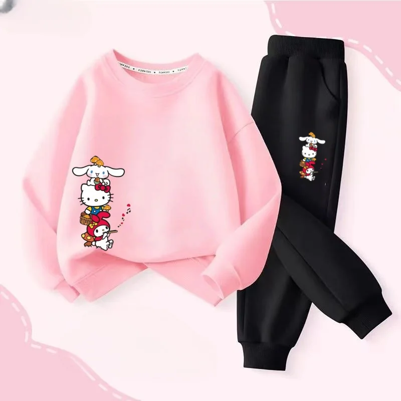 

Autumn Baby Girl Clothes Set Children Sanrio Sanrio House Cartoon Print Sweatshirt and Pants 2 Pieces Suit Kid Long Sleeved Suit