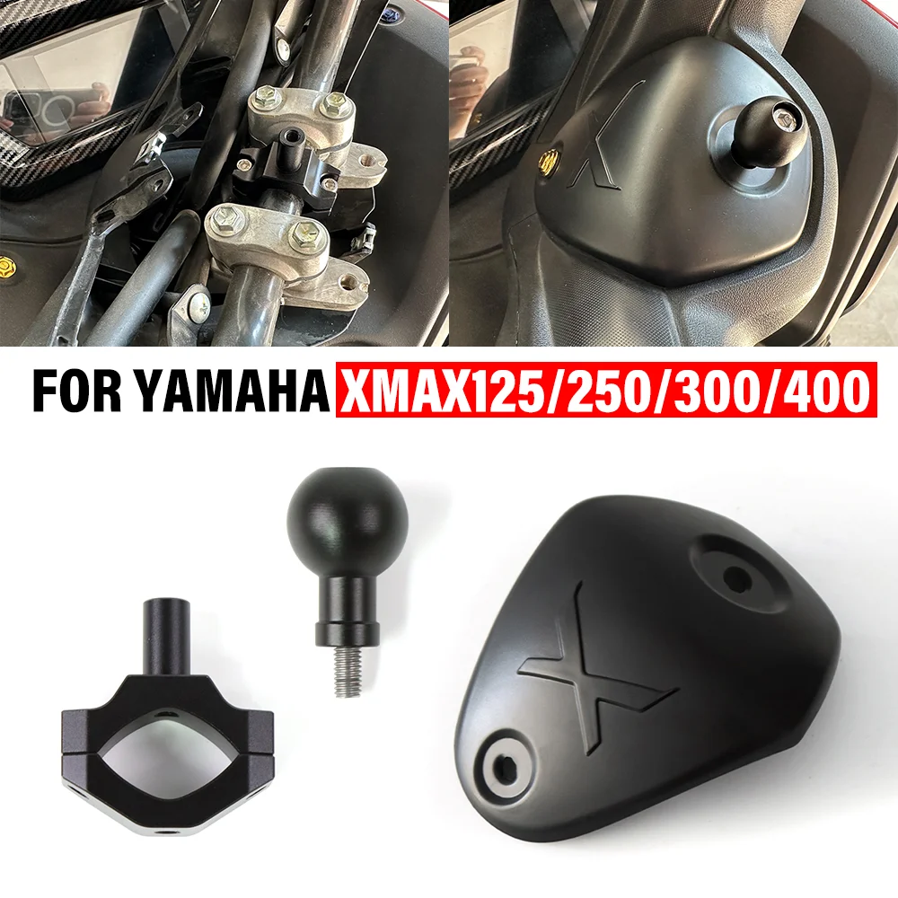 

Motorcycle Ball Head Clip Adapter Handlebar Upper Central Headstock Cover Ball Clamp Base FOR YAMAHA X-MAX XMAX 300 250 125 400
