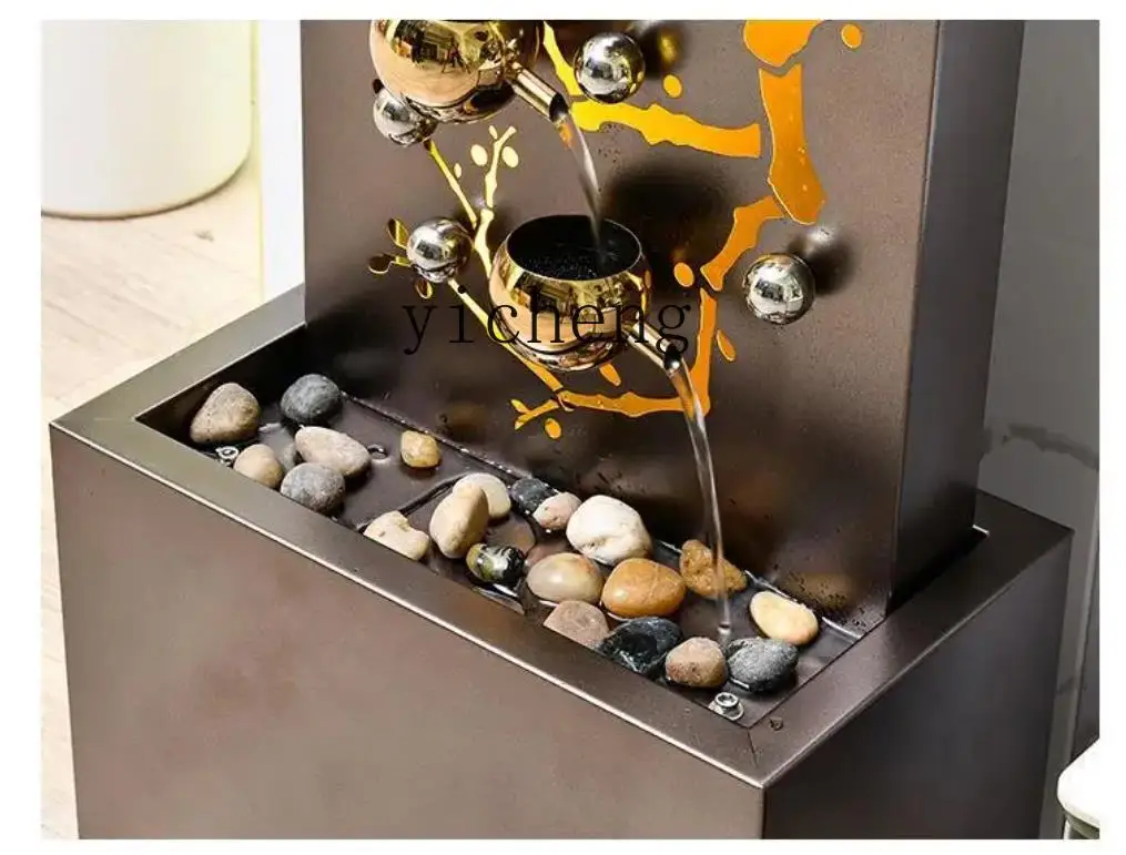 

zk living room TV cabinet next to the floor water high-end light luxury fountain decoration large ornament decor fairy garden