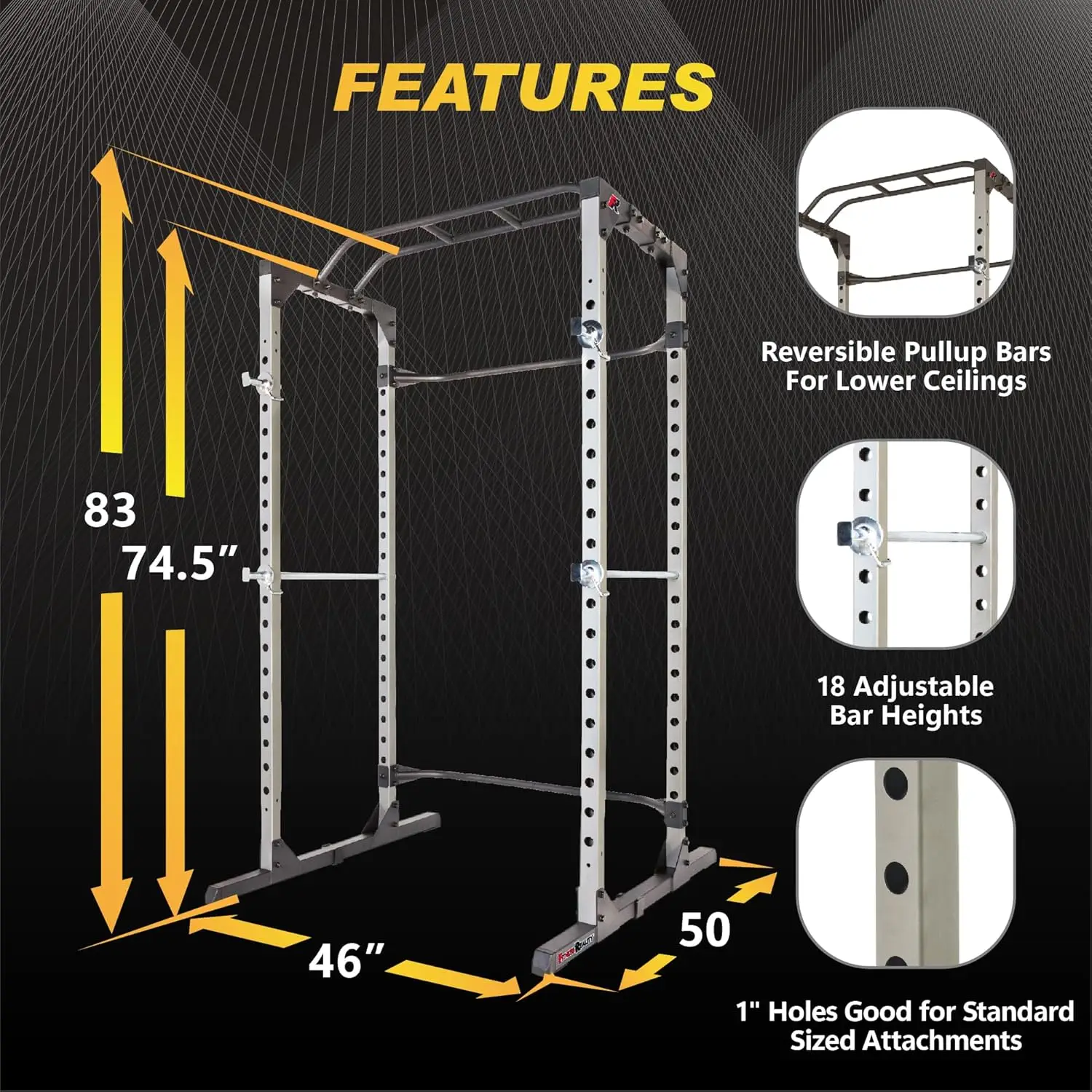 Squat Rack Power Cage | Optional LAT Pulldown & Leg Holdown Attachment | Squat and Bench Rack Combos | Super Max