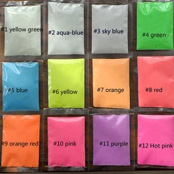 50g/Bag Luminous Powders LongLasting Glow In Dark Nail Art Sparkling Powder 12Color Luminous Neon Polymer Acrylic DIY Powder