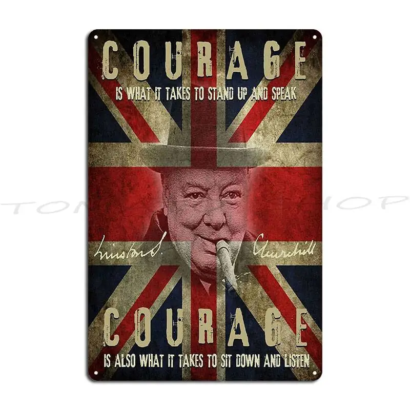 Winston Churchill Quotes Metal Plaque Poster Wall Mural Wall Mural Decoration Garage Decoration Designing  Tin Sign Poster