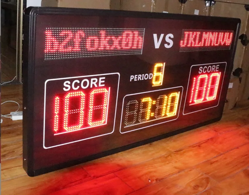 ป้ายคะแนนฟุตบอลแบบดิจิตอล LED ขนาดใหญ่ 1.8 เมตร พร้อมขาตั้งและรีโมท
