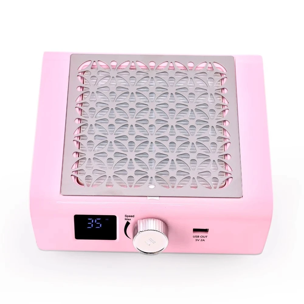 

Pink high-power portable power storage brushless desktop manicure vacuum cleaner silent nail salon special dust-proof