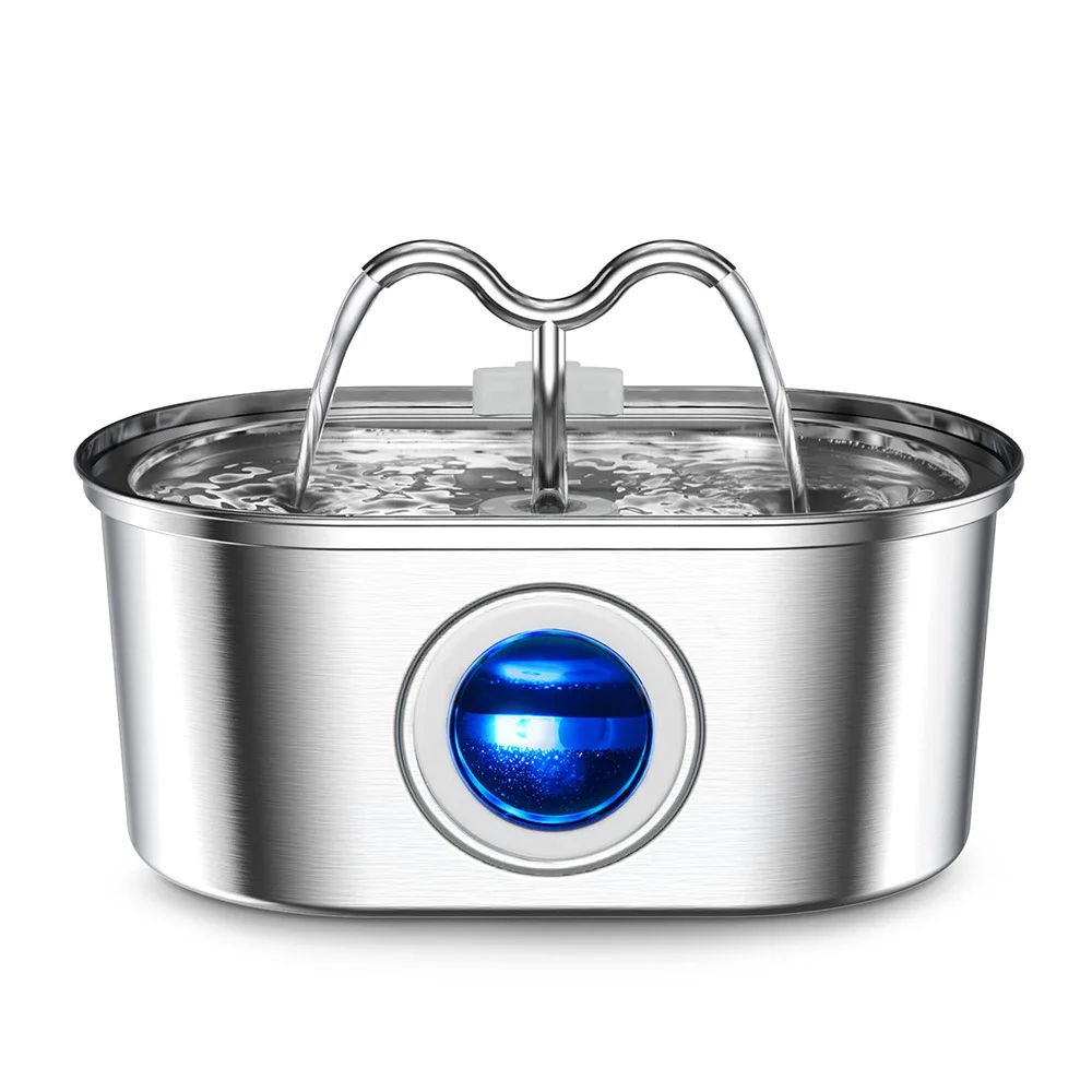 Pet Water Fountain Stainless Steel Pet Smar Water Dispenser Automatic Circulation Flow 3.2L Large Capacity for Dog Cat Drinking