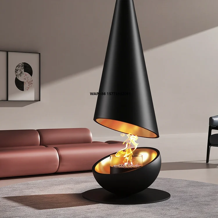 Modern 3D Mist Fire Pit LED Simulated Flame Vapor Fireplace Ethanol Freestanding Steel Fireplace for Indoor Hotel Use
