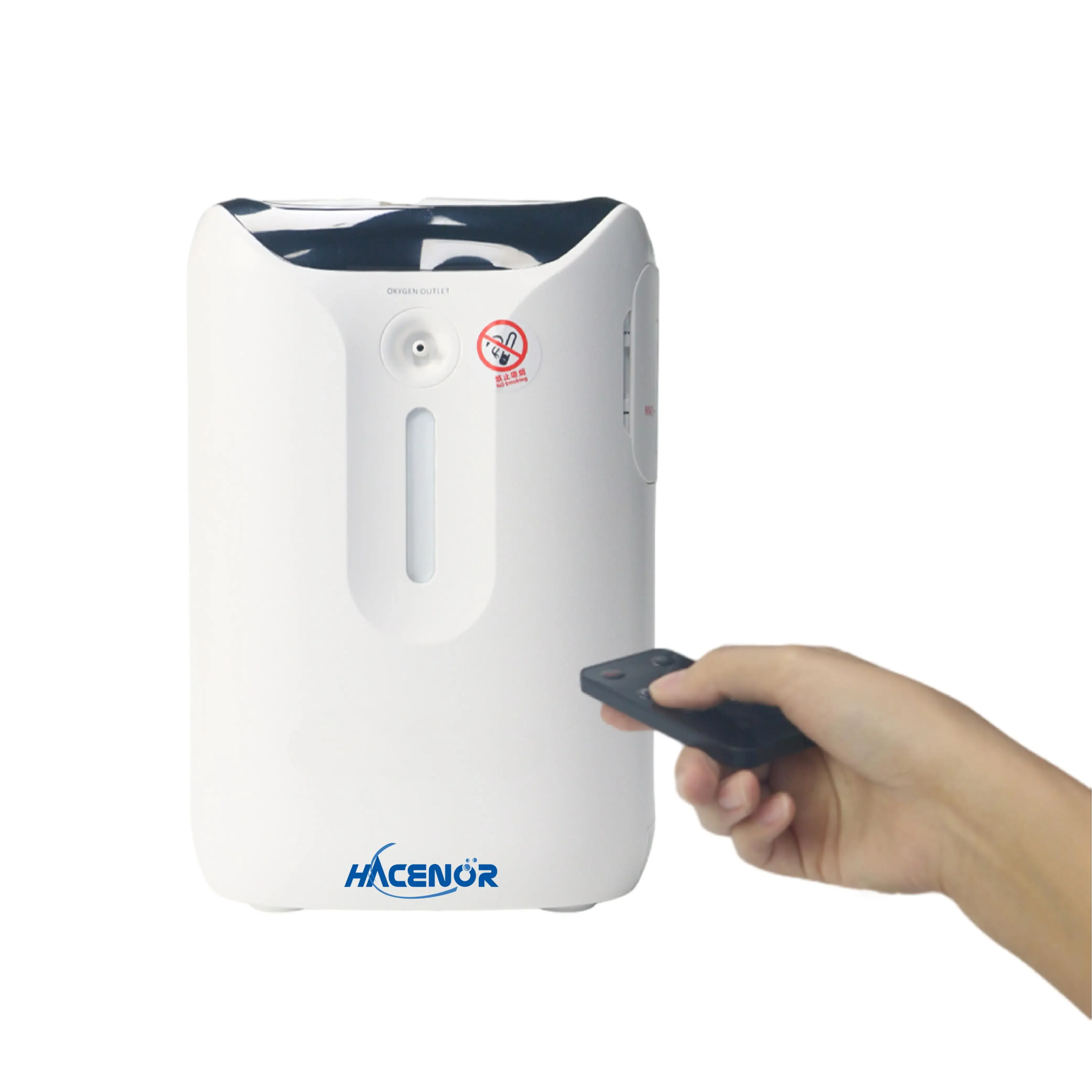 

HACENOR Low Noise 24/7 Continuously Working Small Home Use High Purity 1-7L Adjustable Continuous Flow Oxygen Concentrator