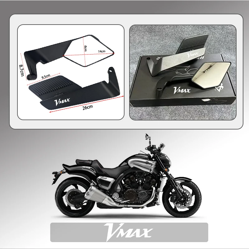 

Motorcycle Folding Wind Wing Aluminum Alloy Side Rearview Mirror For YAMAHA VMAX 1200 1700 V-MAX 1200 NMAX N MAX Upgrade