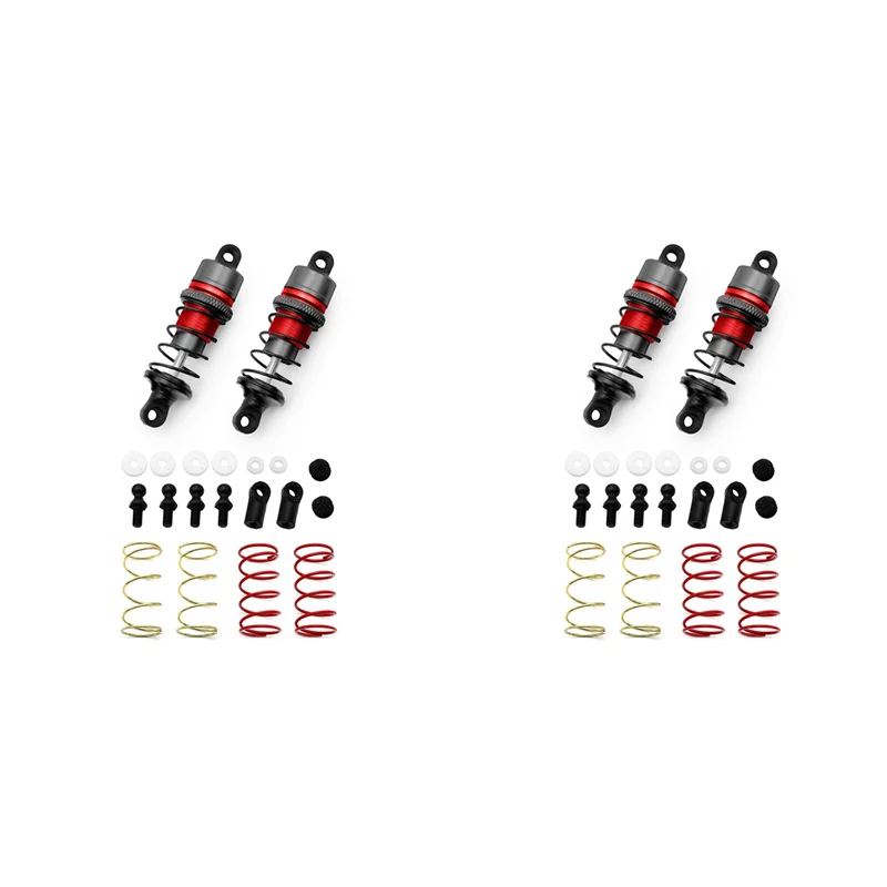 

ABUM-1/10 2 Pair Of Metal Hydraulic Shock Absorbers RC Remote Control Car Flat Racing Drift Car (63Mm) Red