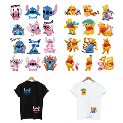 12Pcs/Lot Ironing Applications Disney Iron On Adhesive Patches For Children's Clothes Kids Heat Thermal Transfer Fusible Sticker