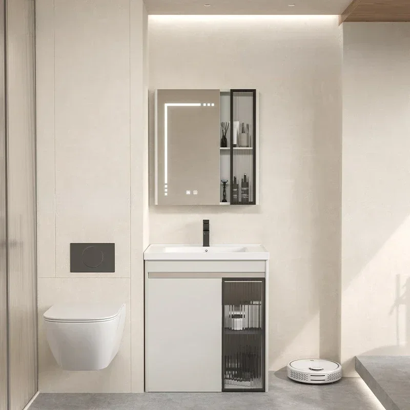 

Modern Toilet Closet Sink Bathroom Floor Cabinets Ceramic Washbasin Bathroom Vanity Storage Space Saver Simple Bathroom Cabinets