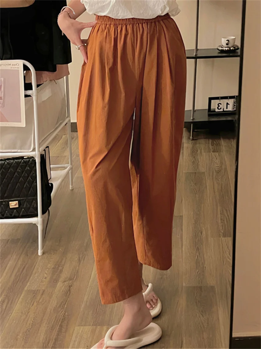 

Alien Kitty Women Pants Loose-Fitting Casual Solid New Office Lady All Match 2023 Summer Work Wear Minimalist High Waist