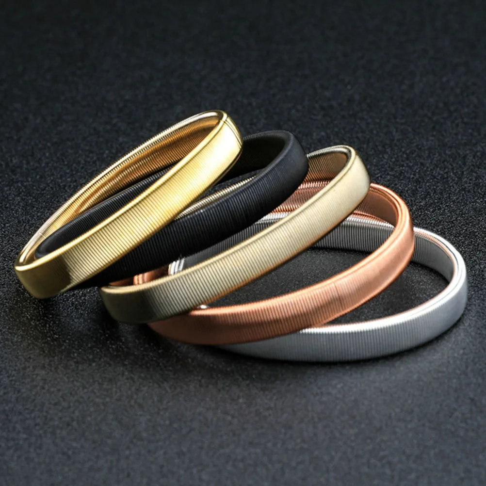 

3 Pairs Elastic Metal Arm Cuff Shirts Sleeve Holder Ring Fashion Men Bangle Black Silver Gold Adjustable Anti Slip Arm B