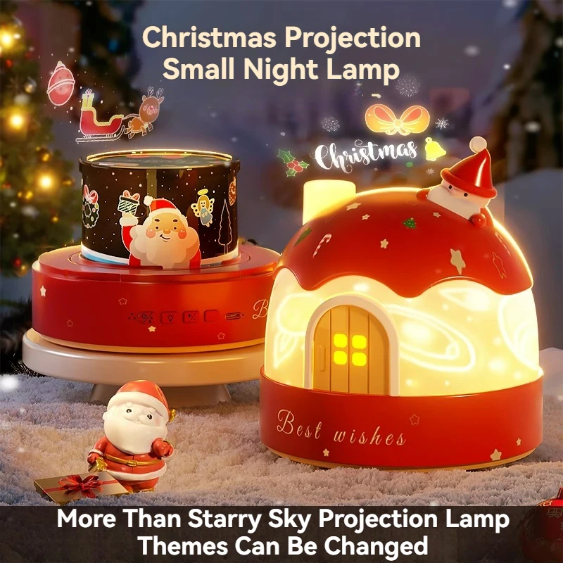 Christmas Projection Light Starry Night Light Birthday Atmosphere Light BT Speaker Remote Control Rotating LED Light Kid Bedroom