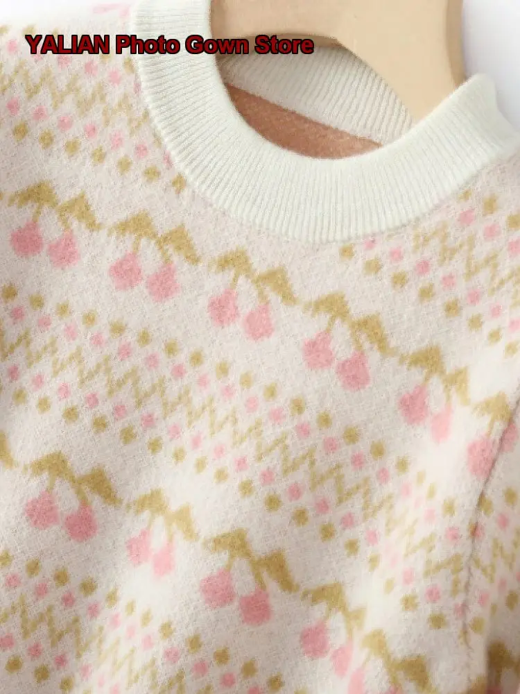 Girls Pullover Sweater Kids Autumn Winter Knit Top Merino Wool Mock Neck Thickened Warm Solid Color High Neck Older Kids