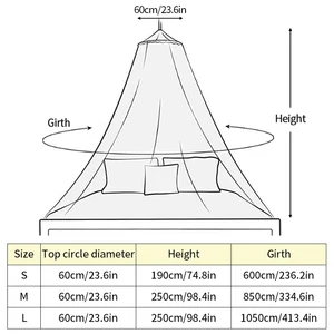 Verão mosquiteiro pendurado dossel cúpula rei dormir mosquiteiros quarto cama voar inseto pendurado cortina de tule 10 principais vendas rede mosquiteira king size - №6