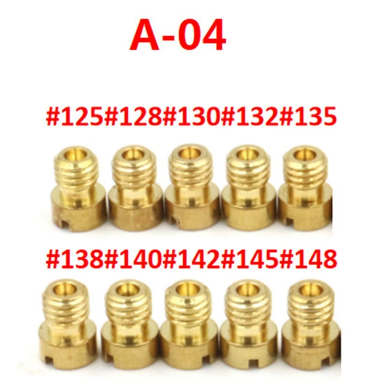 10PCS Suitable For The Main Spray Scooter Bucket PE24/26/27/30 Halma CG-125 Nibi Carburetor Measuring Hole Nozzle