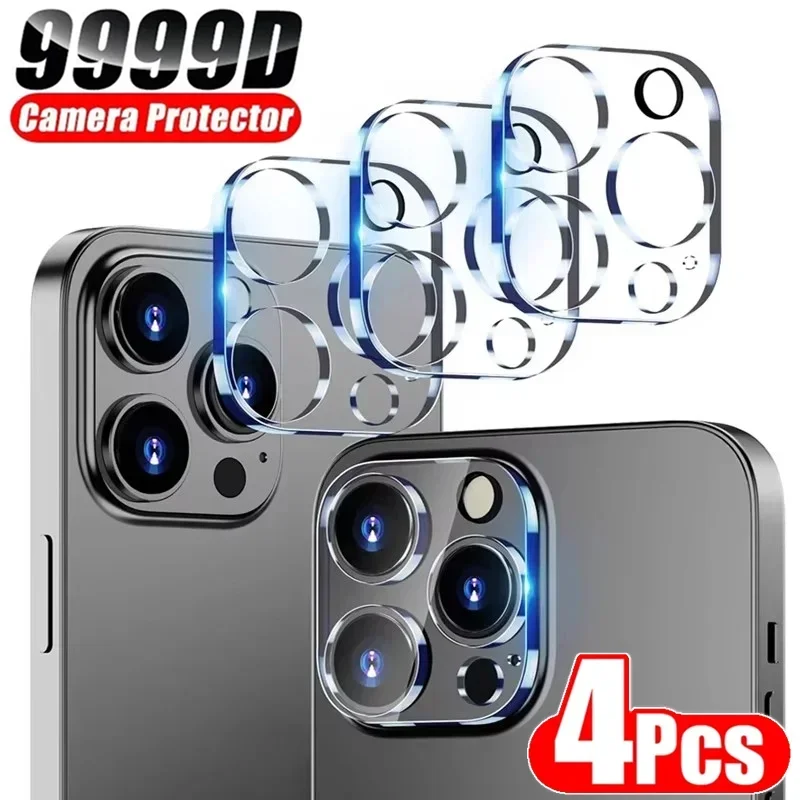 4Pcs Camera Lens Protector Glass For iPhone 16 13 12 11 14 15 Pro Max Camera Protective Glass Film For IPhone 13 Mini 15 16 Plus