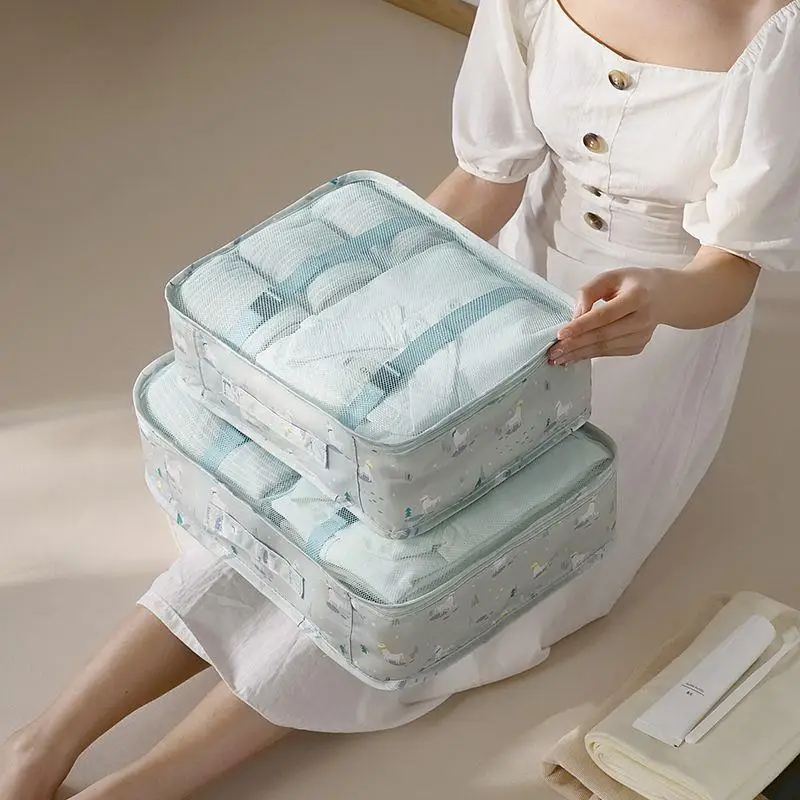 Bolsa Organizadora de Roupas para Viagem, Saco Separador para Jaquetas e Roupas Íntimas, Caixa Organizadora de Bagagem para Roupas e Sapatos, Bolsa Po