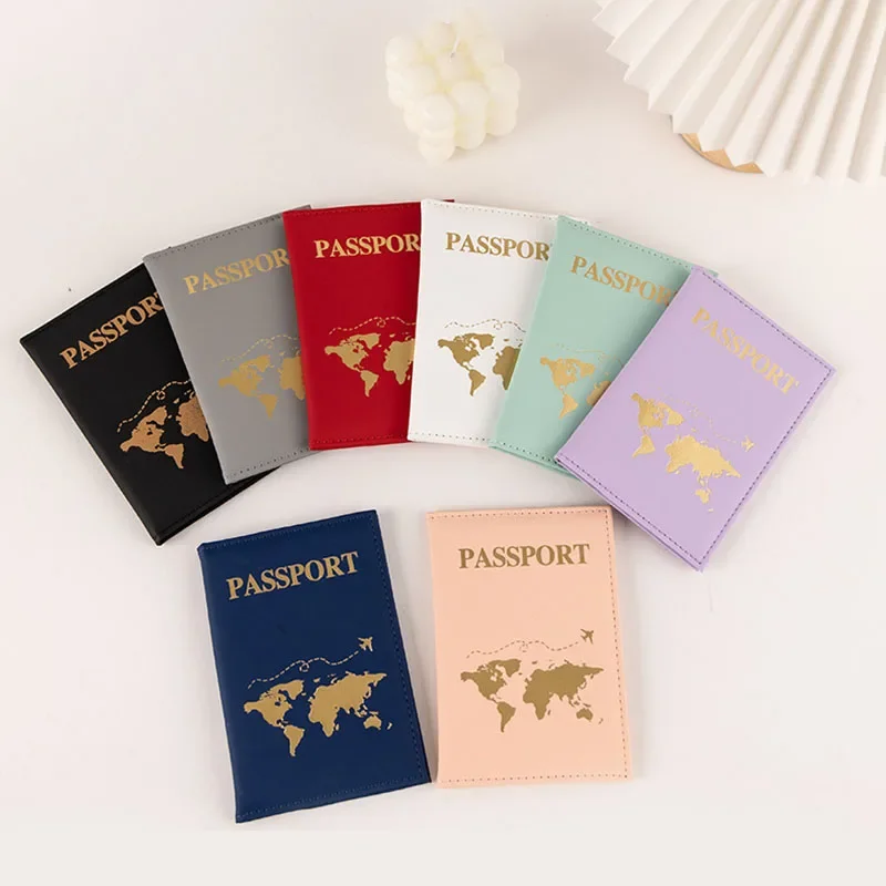 Unisex Ticket Passport Covers Travel Passport Protective  Holder Cover PU Passport Map Pattern ID Credit Card Holder Accessories