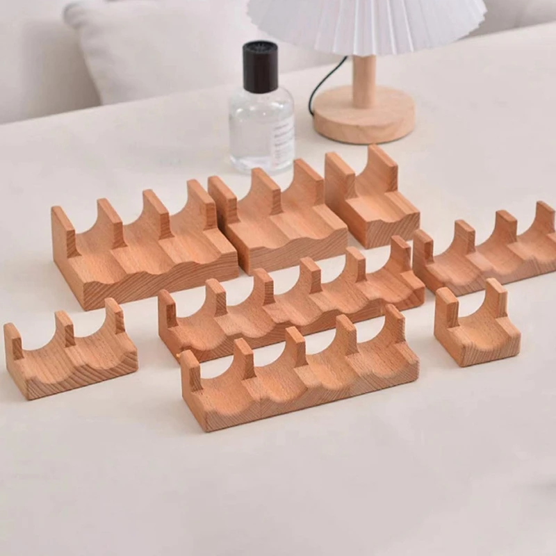 Wood Sushi Tacos Holder Taco Stand Serving Rack Divider Taco Rack Tray Plates for Home Restaurant Dining Party E-A68X view 2