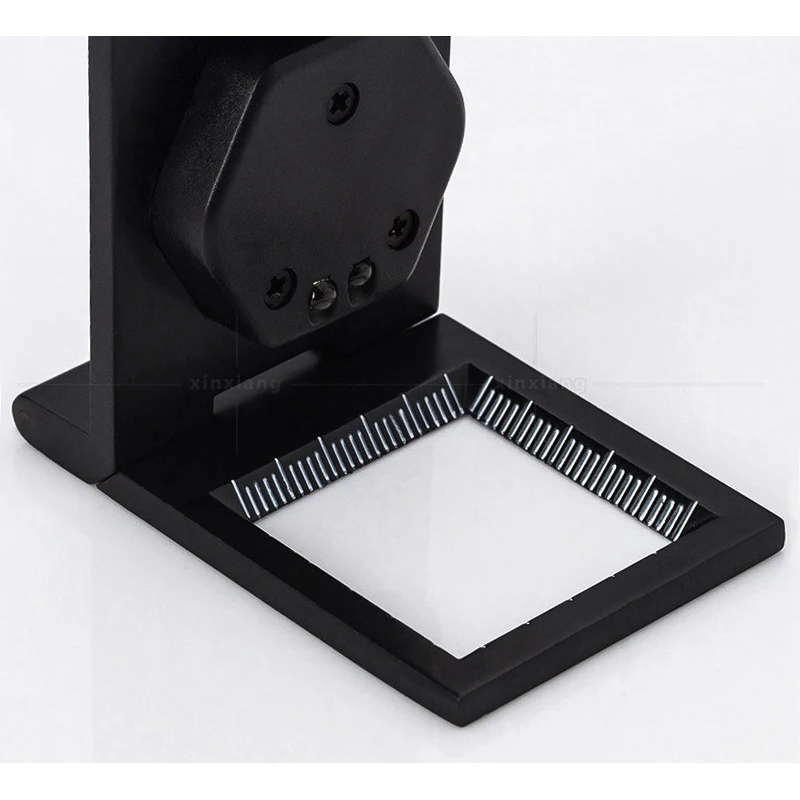 10X 28mm lupa biurkowy wspornik LED światło kalibracja z tworzywa sztucznego przenośna tkanina szkło powiększające gołębie oko wątek lupa o gęstości